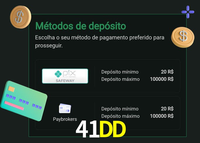 O cassino 41DD oferece uma grande variedade de métodos de pagamento